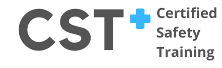 Certified Safety Training logo with CST+ on a white background
